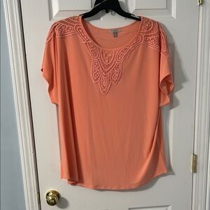 Apt. 9 Peach Lace Detail Women's Blouse